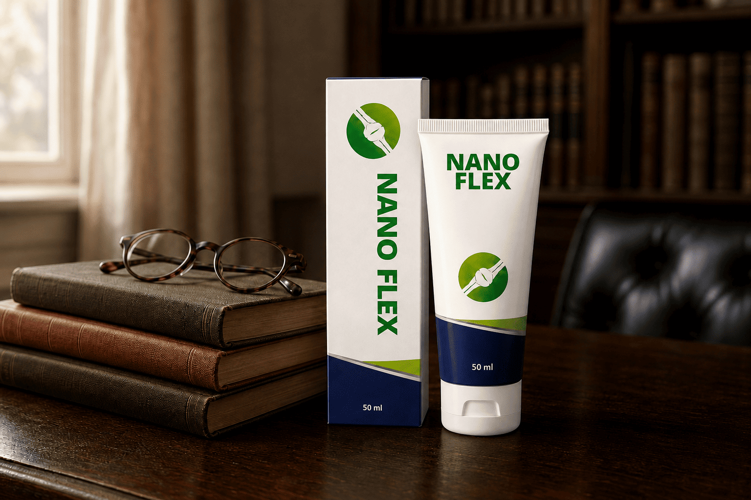 NanoFlex doboz és tubus könyvek mellett